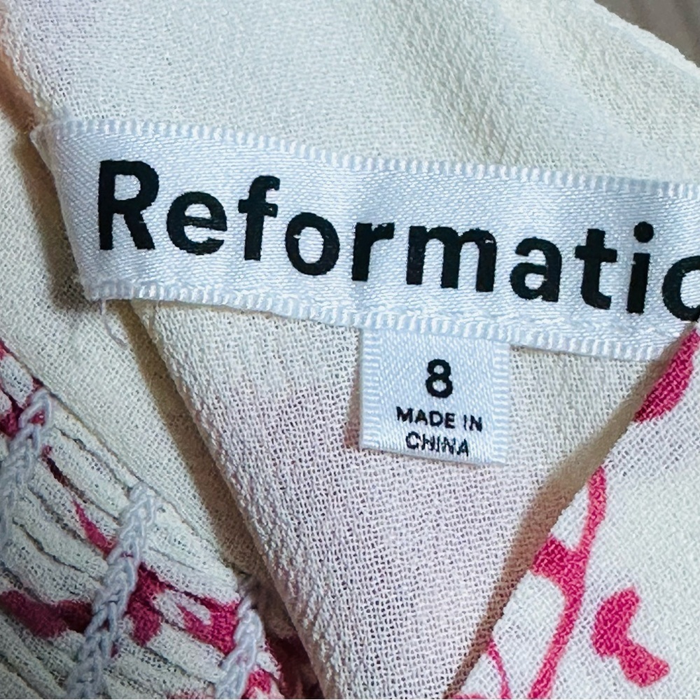 NWT Reformation Besse Midi Floral Dress Sz 8 Paris Pink Floral Wedding Feminine - Picture 9 of 16